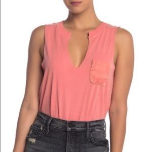 Free people in pocket body suit coral